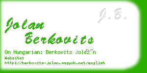 jolan berkovits business card